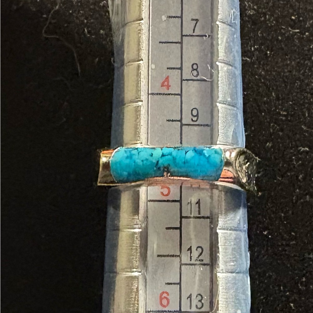 Sterling Silver Turquoise Bar Ring Size 5